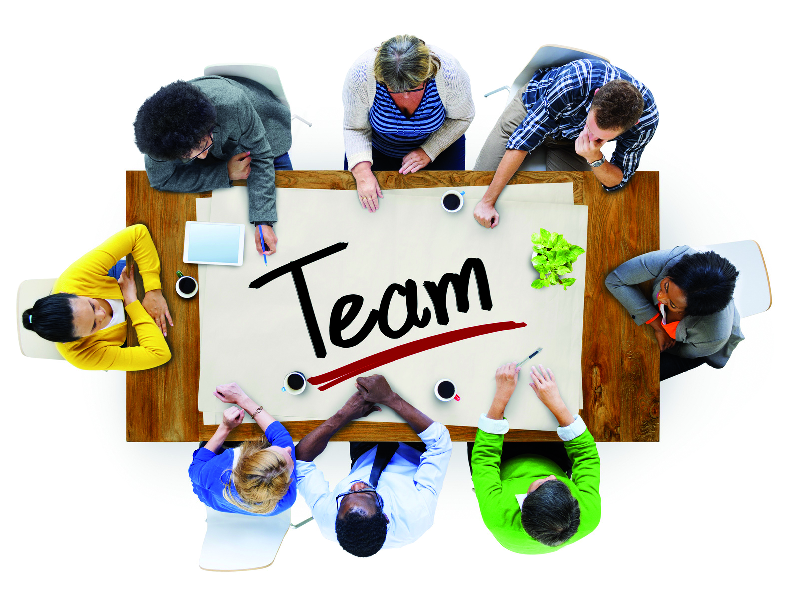 People in a Meeting and Single Word Team Spitzenteam